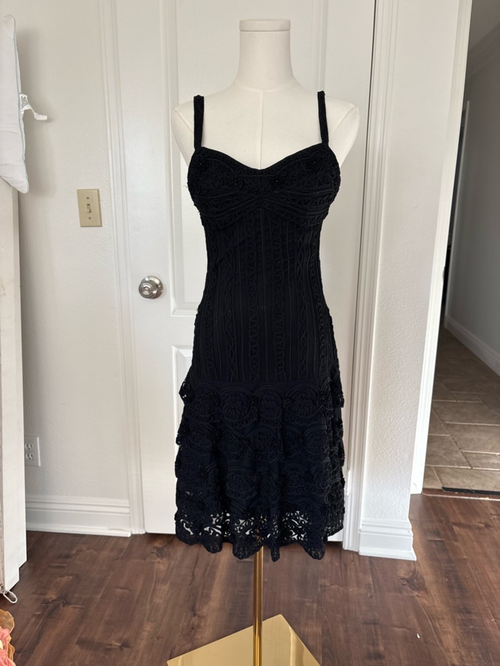 INSANE black crochet fairy dress Sue Wong
